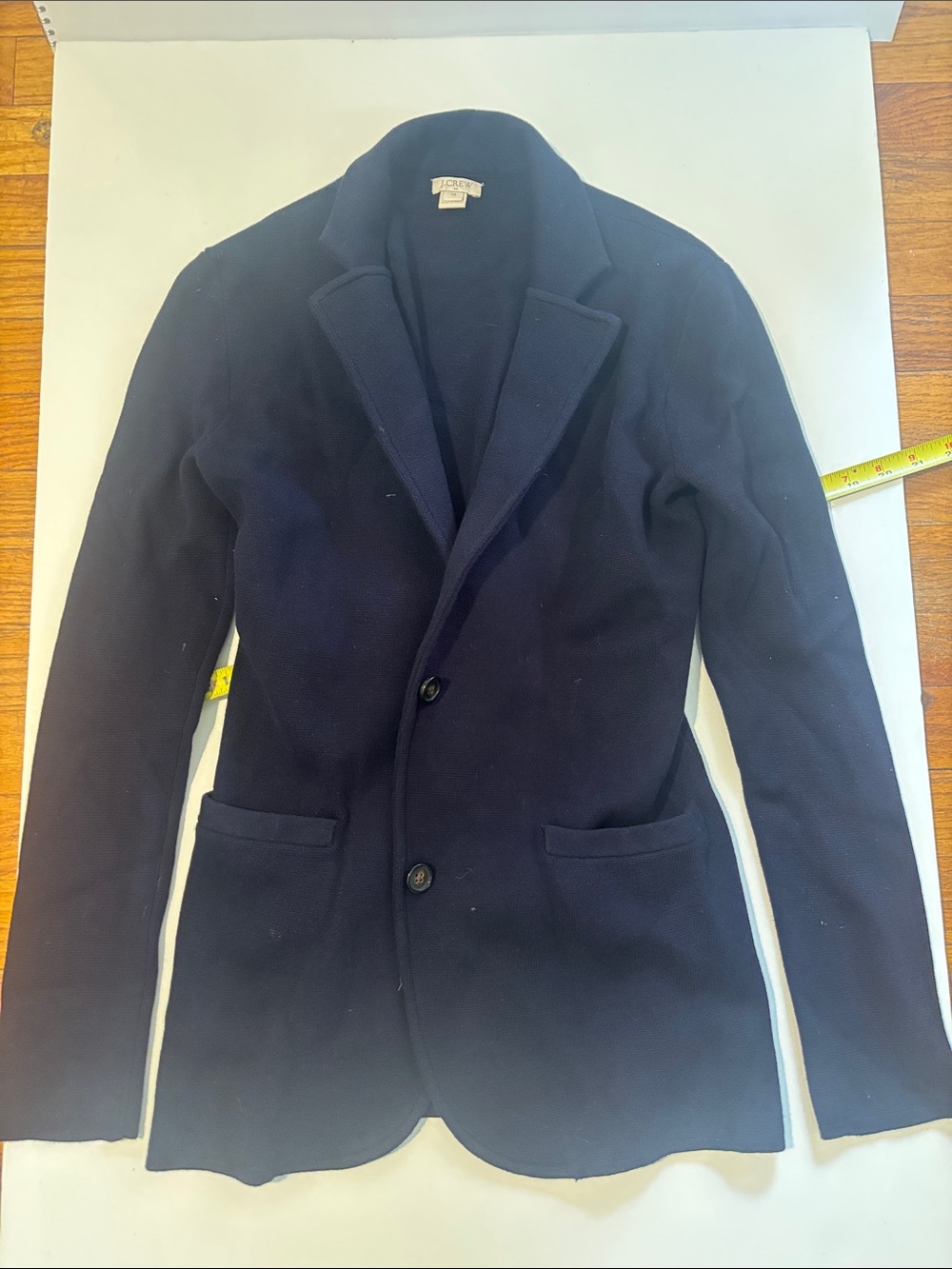 J. Crew Dark Navy Two-Button Women's schoolboy knit sweater Blazer